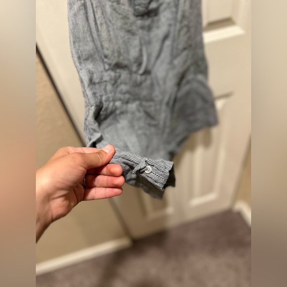 LONDONJEAN Linen100% Striped Romper Lagenlook Boho , size S - Picture 5 of 9